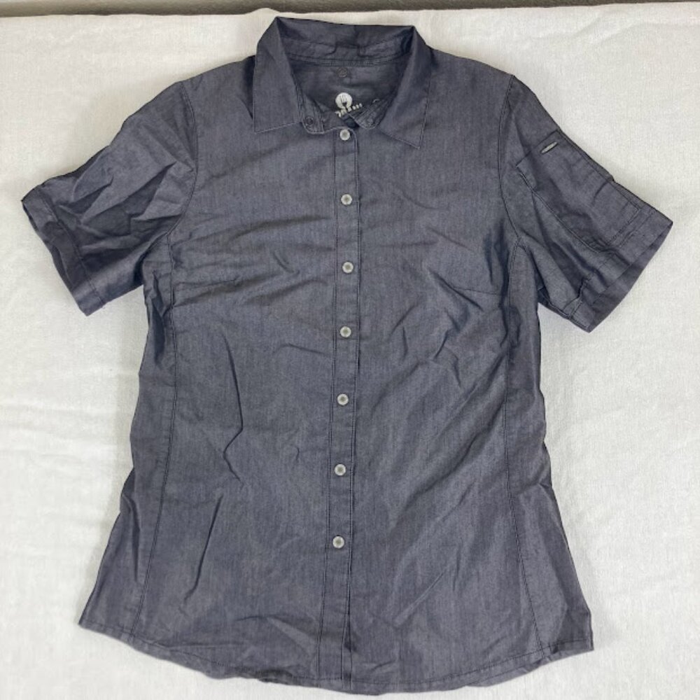 Chef Works Urban Collection Womens Small Gray Chef Shirt Snap Front Uniform